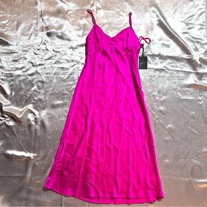 Satin Pink Dress w/Split